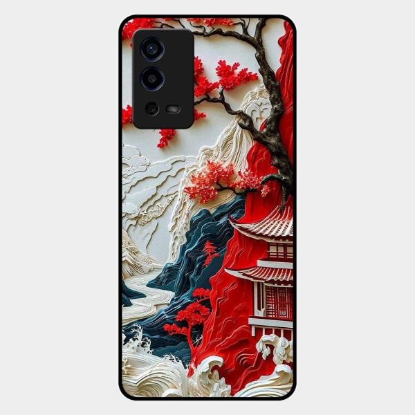 Whispers of Sakura Waves Glass Case Cover For Oppo - ShopOnCliQ