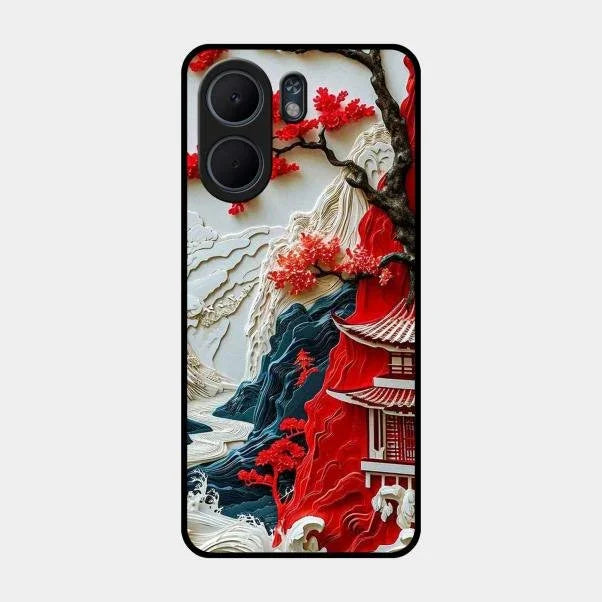 Whispers of Sakura Waves Glass Case Cover For Oppo - ShopOnCliQ