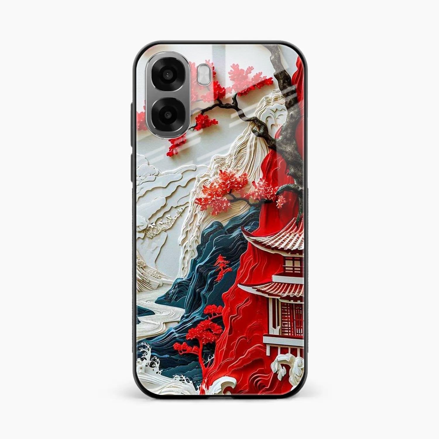 Whispers of Sakura Waves Glass Case Cover For Oppo A6X 5G