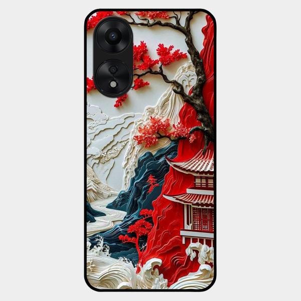 Whispers of Sakura Waves Glass Case Cover For Oppo - ShopOnCliQ