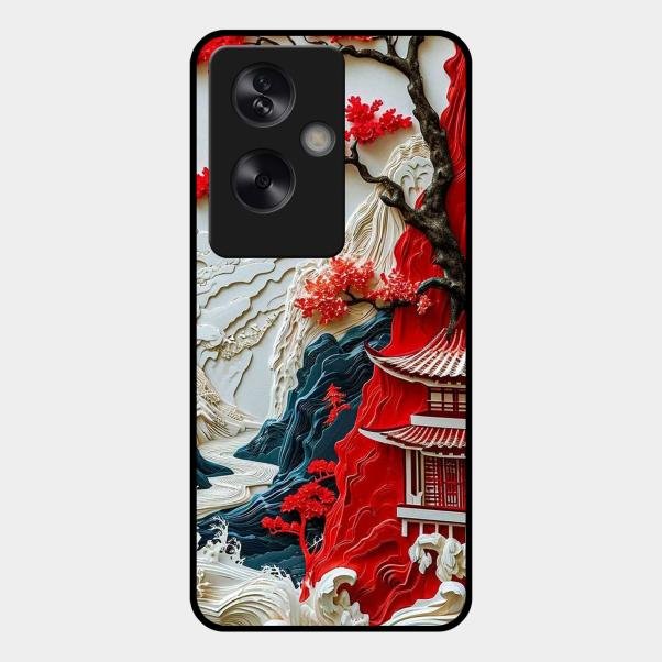 Whispers of Sakura Waves Glass Case Cover For Oppo A79 5G