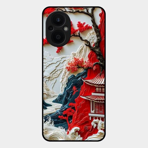Whispers of Sakura Waves Glass Case Cover For Oppo F21 Pro 5G