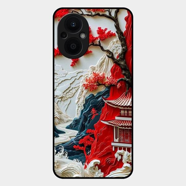 Whispers of Sakura Waves Glass Case Cover For Oppo - ShopOnCliQ