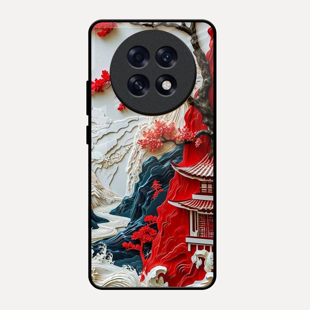 Whispers of Sakura Waves Glass Case Cover For Oppo F31 Pro Plus 5G