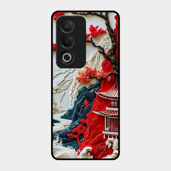 Whispers of Sakura Waves Glass Case Cover For Oppo - ShopOnCliQ