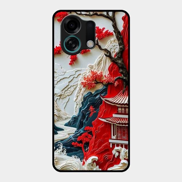 Whispers of Sakura Waves Metal Case Cover For Oppo - ShopOnCliQ