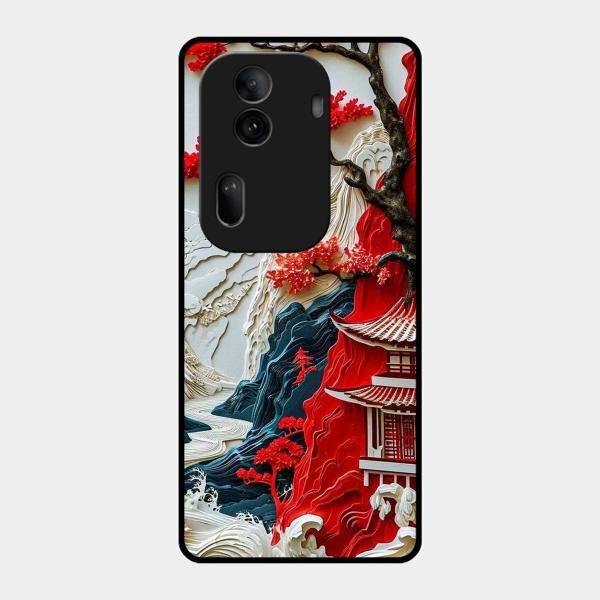 Whispers of Sakura Waves Glass Case Cover For Oppo - ShopOnCliQ