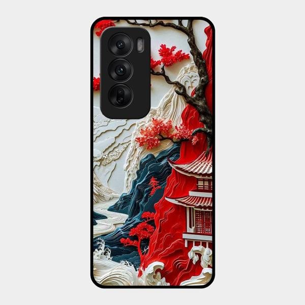 Whispers of Sakura Waves Glass Case Cover For Oppo Reno 12 5G