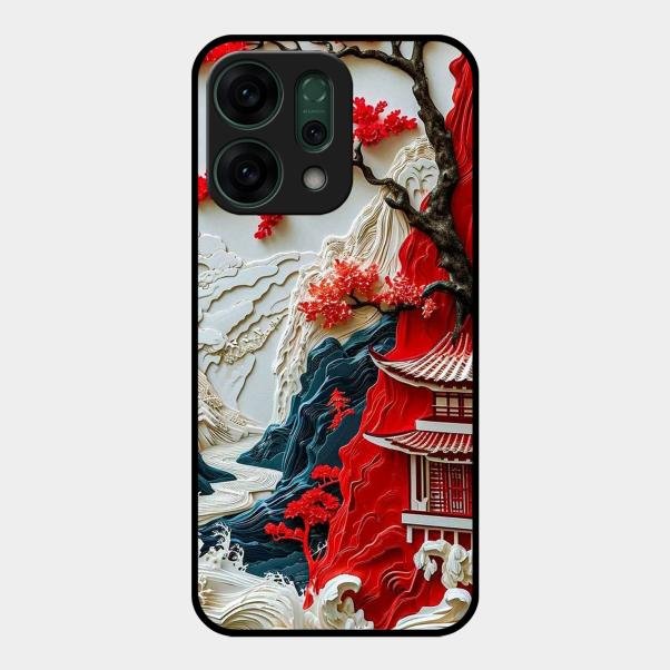 Whispers of Sakura Waves Glass Case Cover For Oppo - ShopOnCliQ