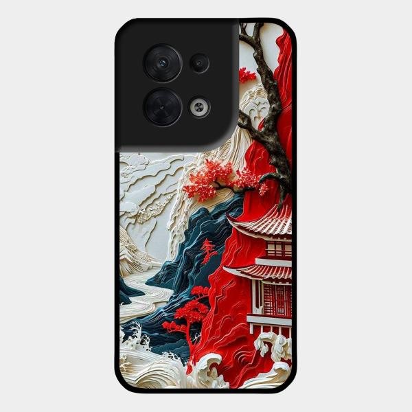 Whispers of Sakura Waves Glass Case Cover For Oppo Reno 8 5G