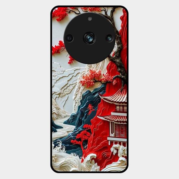 Whispers of Sakura Waves Glass Case Cover For Realme 11 Pro Plus 5G