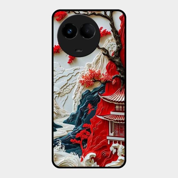 Whispers of Sakura Waves Glass Case Cover For Realme - ShopOnCliQ