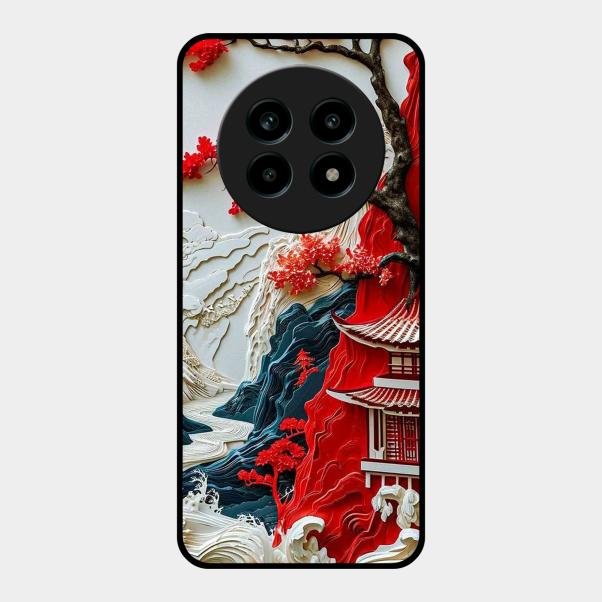 Whispers of Sakura Waves Glass Case Cover For Realme 13 Pro Plus 5G