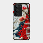Whispers of Sakura Waves Glass Case Cover For Realme 14X 5G