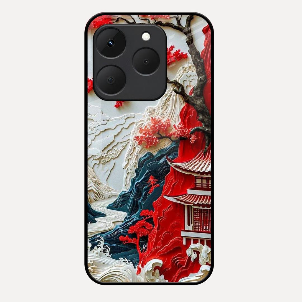 Whispers of Sakura Waves Glass Case Cover For Realme 15T 5G