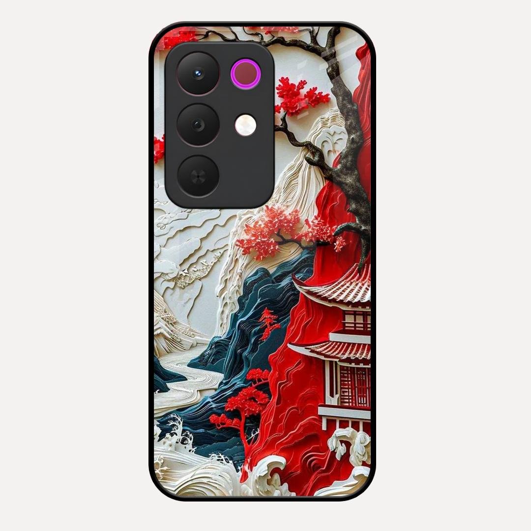 Whispers of Sakura Waves Glass Case Cover For Realme 15X 5G