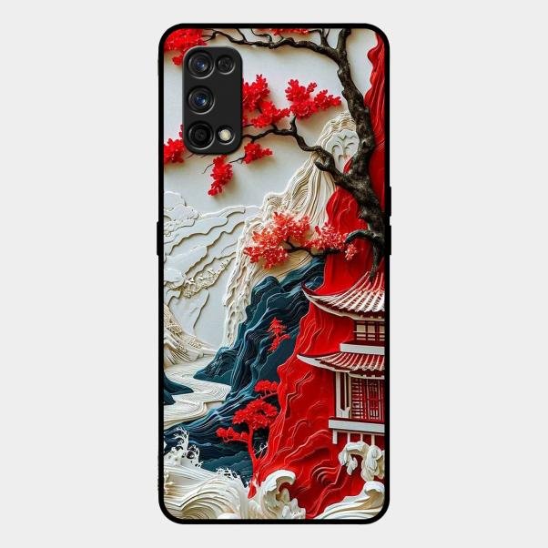Whispers of Sakura Waves Glass Case Cover For Realme - ShopOnCliQ