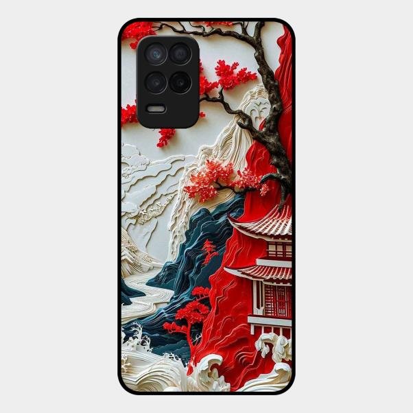 Whispers of Sakura Waves Glass Case Cover For Realme - ShopOnCliQ