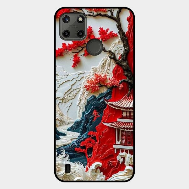 Whispers of Sakura Waves Glass Case Cover For Realme C25Y