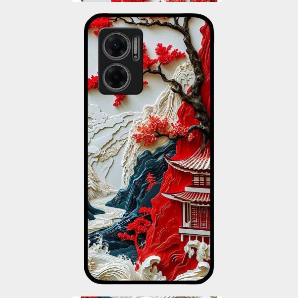 Whispers of Sakura Waves Glass Case Cover For Redmi 11 Prime 5G