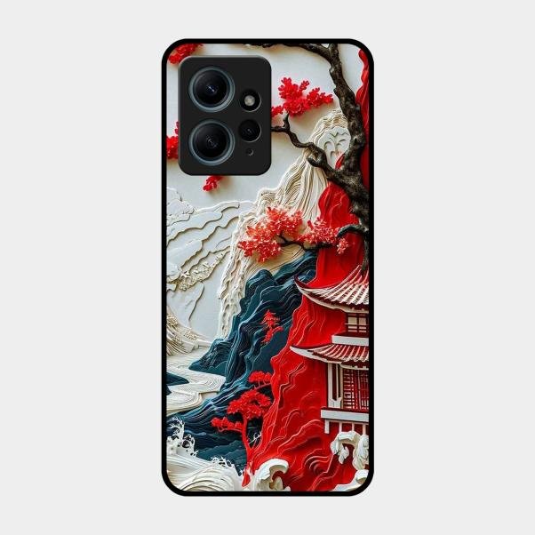 Whispers of Sakura Waves Glass Case Cover For Redmi Note 12 4G