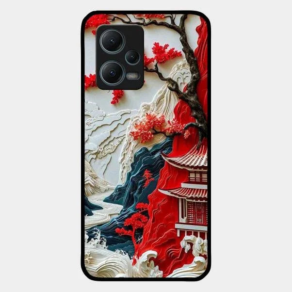 Whispers of Sakura Waves Glass Case Cover For Redmi - ShopOnCliQ