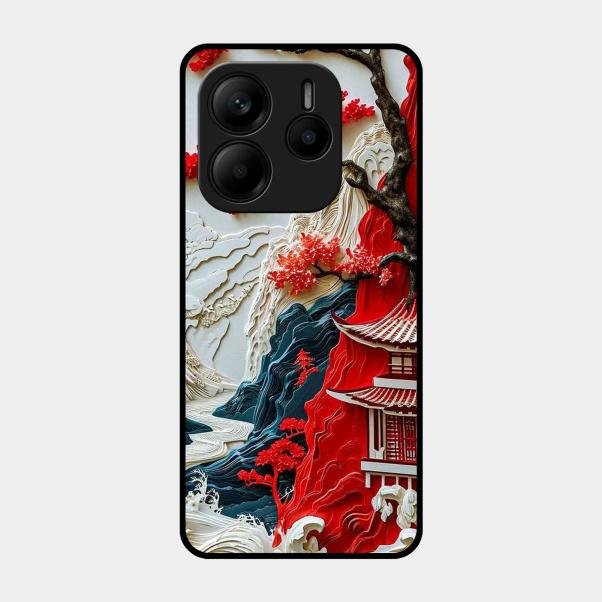 Whispers of Sakura Waves Glass Case Cover For Redmi Note 14 5G