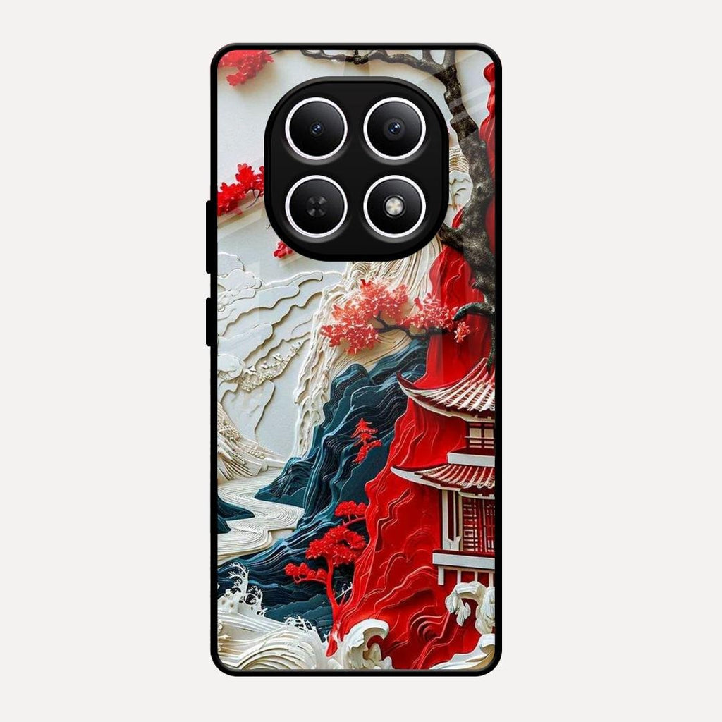 Whispers of Sakura Waves Glass Case Cover For Redmi Note 15 5G