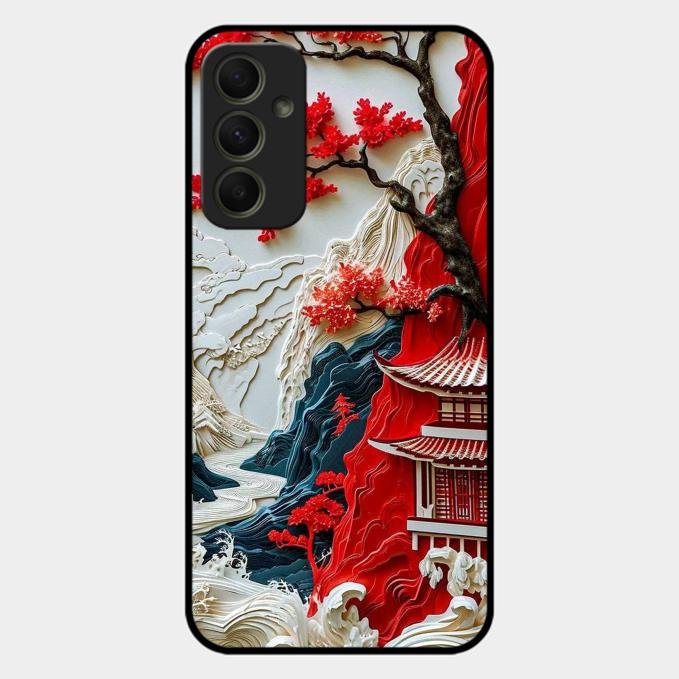 Whispers of Sakura Waves Glass Case Cover For Samsung Galaxy A34 5G