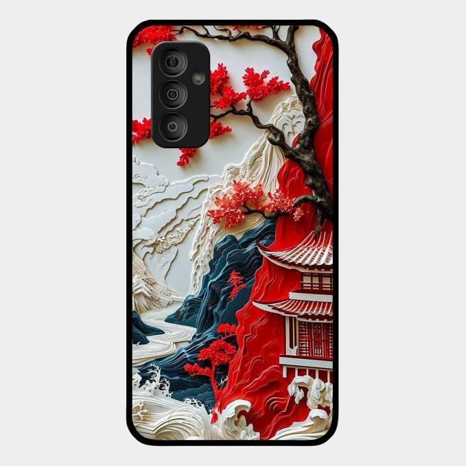 Whispers of Sakura Waves Glass Case Cover For Samsung Galaxy F23 5G