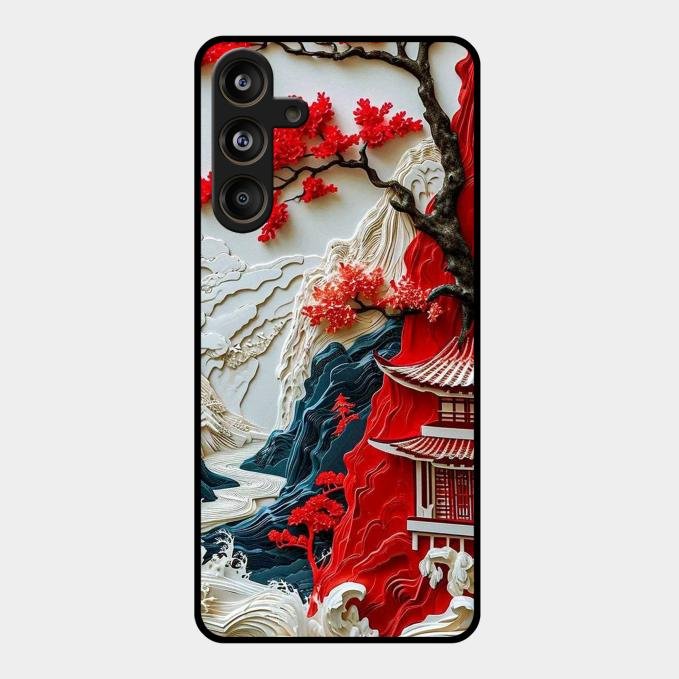 Whispers of Sakura Waves Glass Case Cover For Samsung Galaxy M55 5G