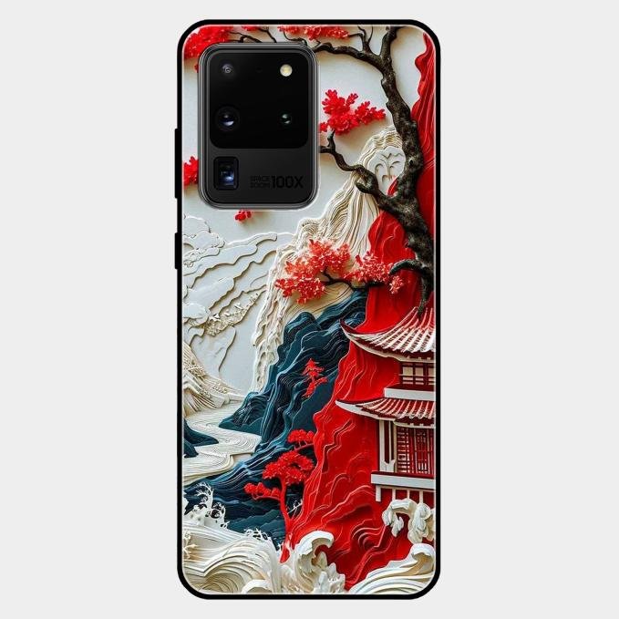 Whispers of Sakura Waves Glass Case Cover For Samsung Galaxy S20 Ultra