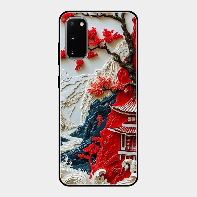 Whispers of Sakura Waves Glass Case Cover For Samsung Galaxy S20