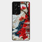 Whispers of Sakura Waves Glass Case Cover For Samsung Galaxy S21 Ultra