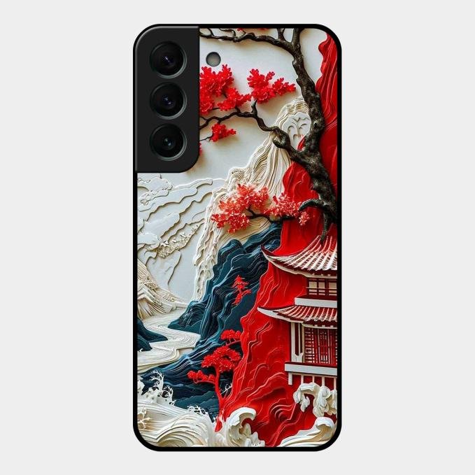 Whispers of Sakura Waves Glass Case Cover For Samsung Galaxy S22 Plus 5G