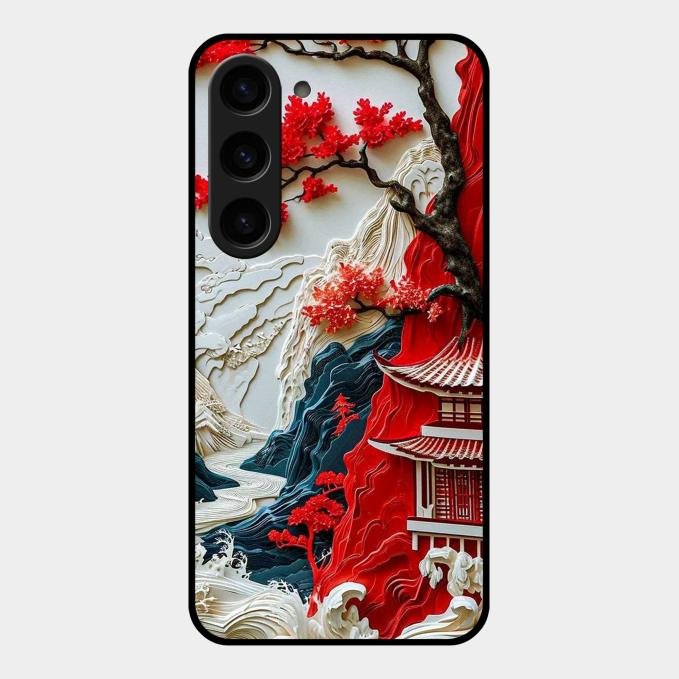 Whispers of Sakura Waves Glass Case Cover For Samsung Galaxy S23 5G