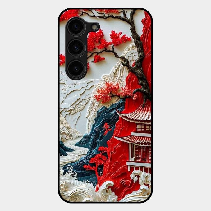 Whispers of Sakura Waves Glass Case Cover For Samsung Galaxy S23 Plus 5G