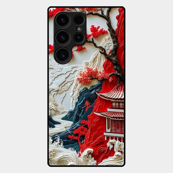 Whispers of Sakura Waves Glass Case Cover For Samsung - ShopOnCliQ