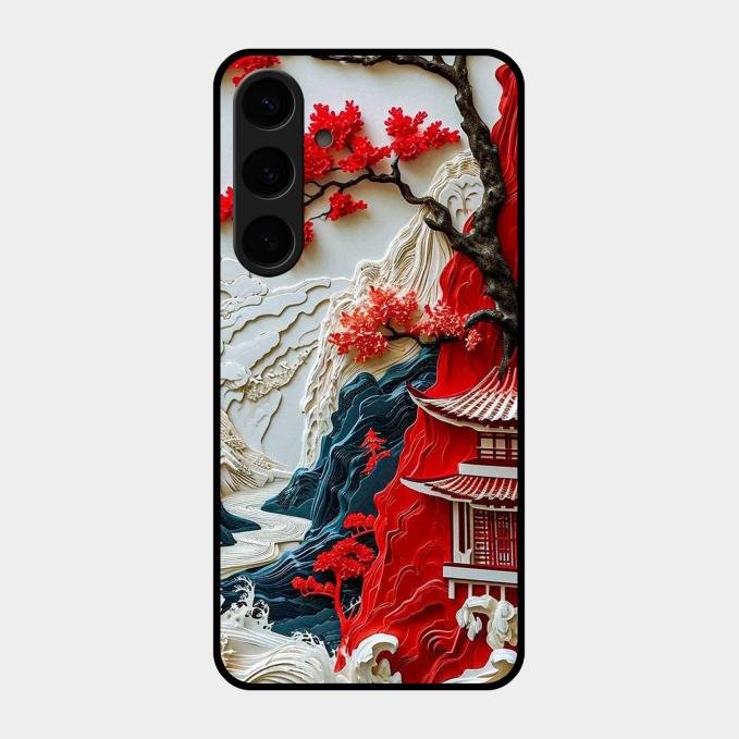 Whispers of Sakura Waves Glass Case Cover For Samsung - ShopOnCliQ
