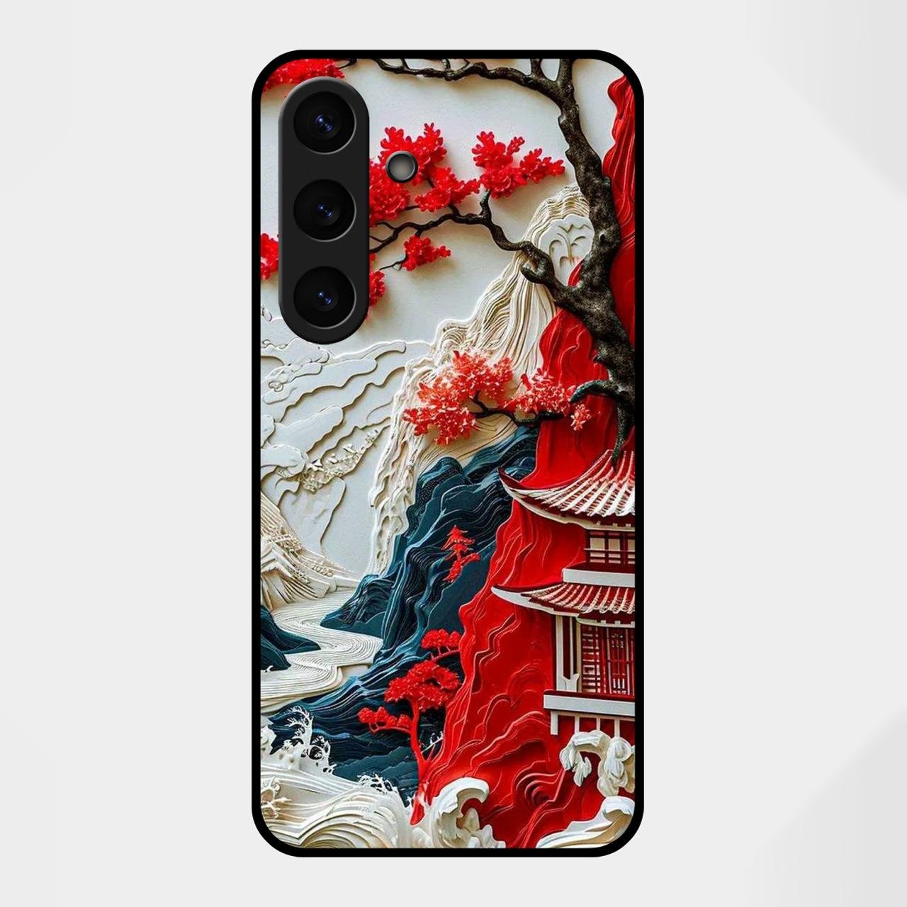 Whispers of Sakura Waves Glass Case Cover For Samsung Galaxy S25 FE 5G