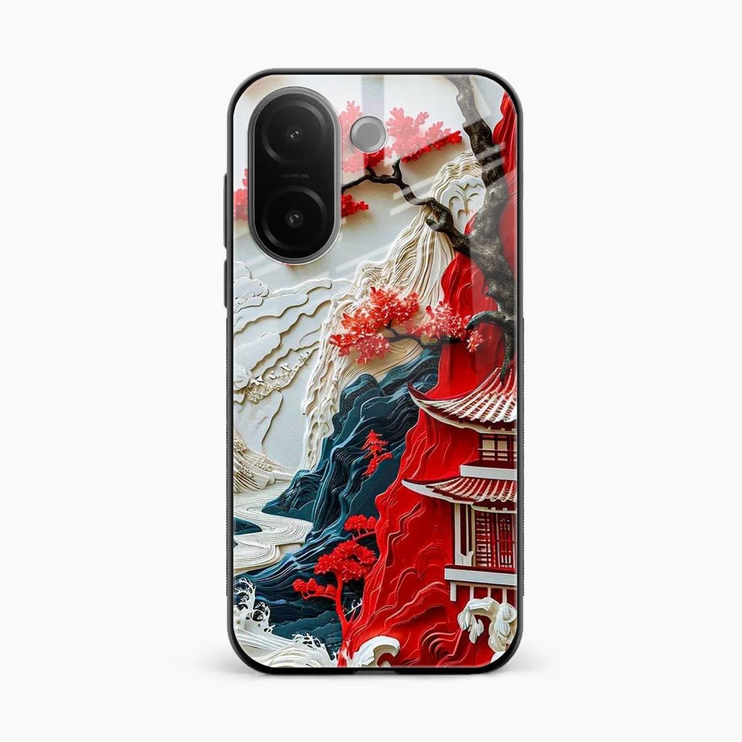 Whispers of Sakura Waves Glass Case Cover For Vivo V60e 5G