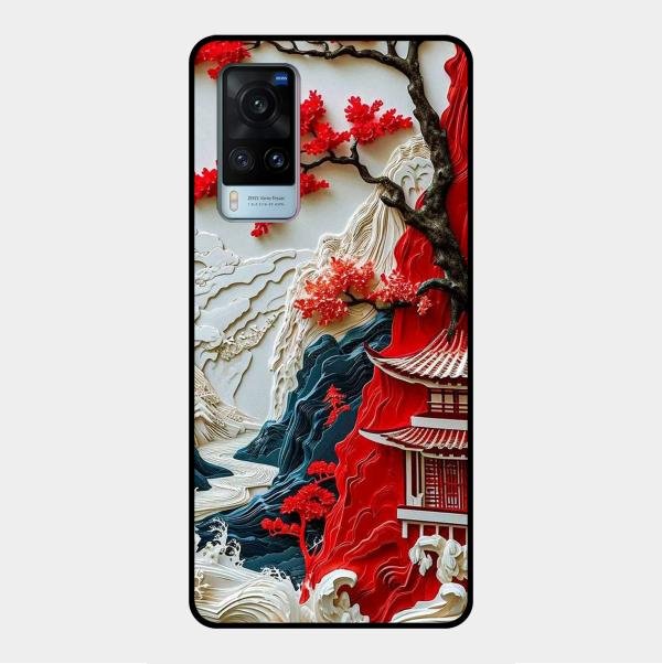 Whispers of Sakura Waves Glass Case Cover For Vivo - ShopOnCliQ