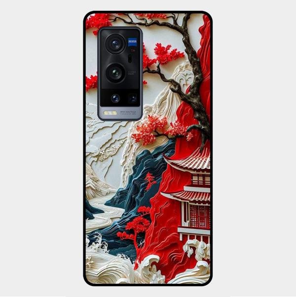 Whispers of Sakura Waves Glass Case Cover For Vivo - ShopOnCliQ