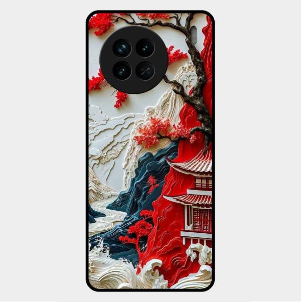 Whispers of Sakura Waves Metal Case Cover For Vivo - ShopOnCliQ