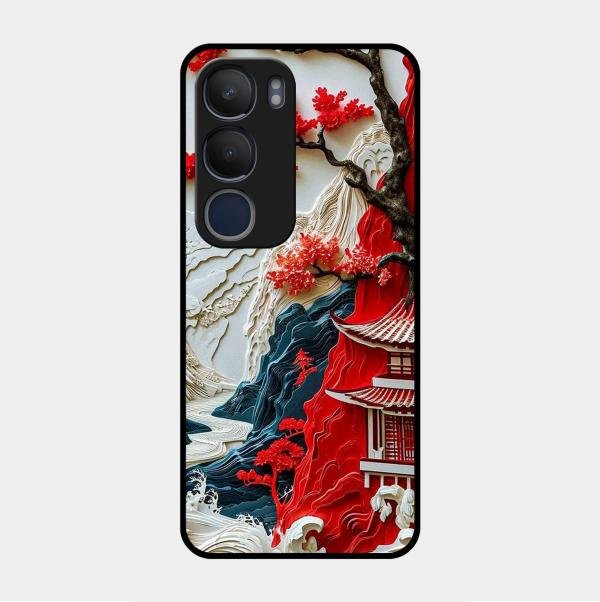 Whispers of Sakura Waves Metal Case Cover For Vivo - ShopOnCliQ