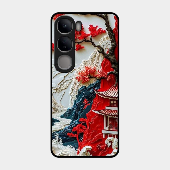 Whispers of Sakura Waves Glass Case Cover For Vivo Y300 5G
