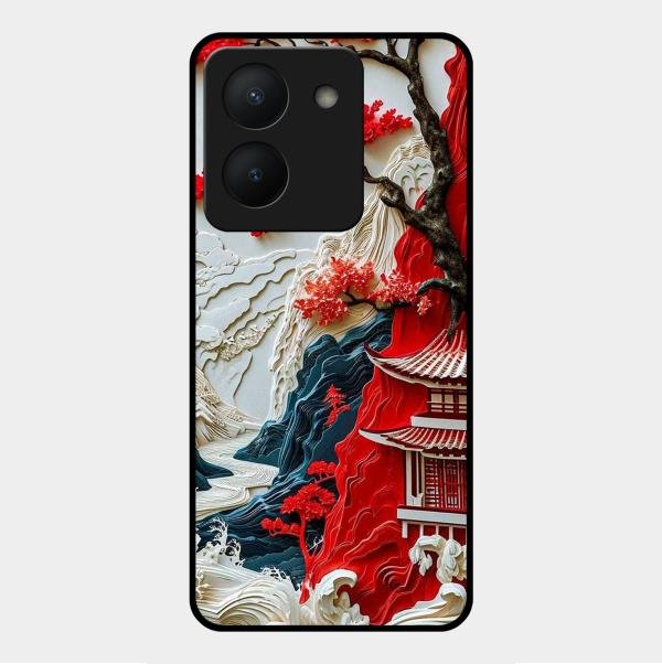 Whispers of Sakura Waves Glass Case Cover For Vivo Y36