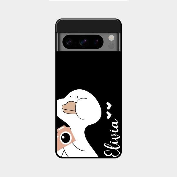 White Duck Glass Case Cover For Google Pixel 8 Pro 5G