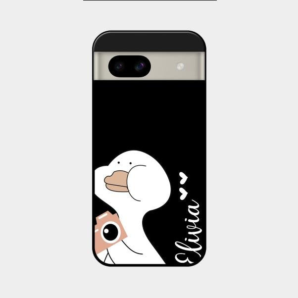 White Duck Glass Case Cover For Google Pixel 8A 5G