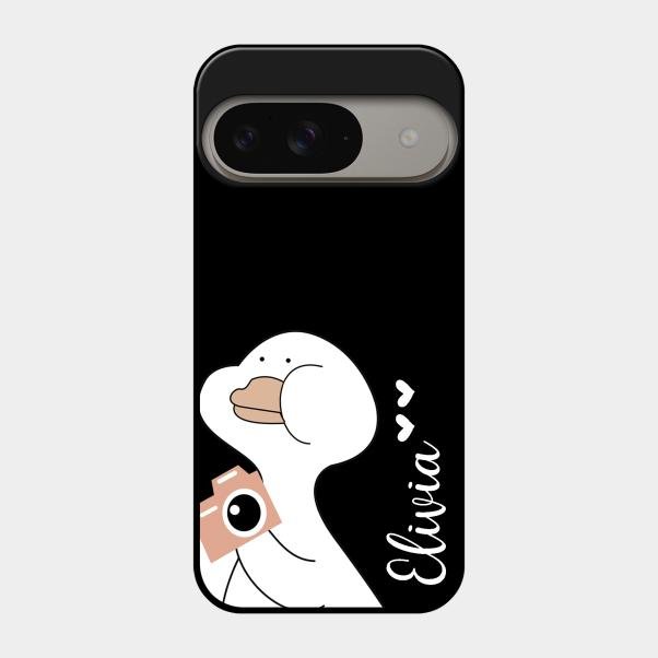 White Duck Glass Case Cover For Google Pixel 9 5G